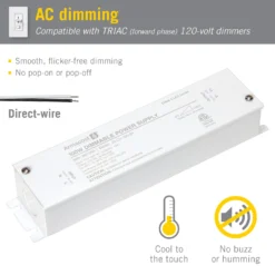 Dimmable 24V DC TRIAC LED Driver With Enclosure -Led accessories Shop 100W 24V Dimmable Power Supply with enclosure 861000 dimming