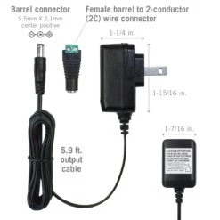 Wall Mount Power Supply Plug With Barrel & Terminal Connector 12V DC -Led accessories Shop 12W 12V Wall Mount Power Supply 813120 dimensions