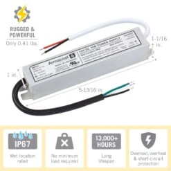 Standard Indoor/Outdoor LED Driver 12V DC -Led accessories Shop 15W 12V Indoor Outdoor Power Supply 810153 dimensions