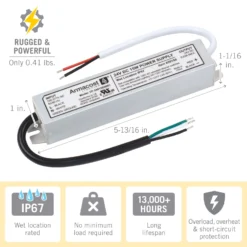 Standard Indoor/Outdoor LED Driver 24V DC -Led accessories Shop 15W 24V Indoor Outdoor Power Supply 850150 dimensions