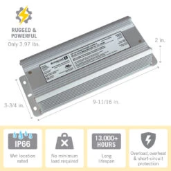 Standard Indoor/Outdoor LED Driver 12V DC -Led accessories Shop 200W 12V Standard Power Supply dimensions