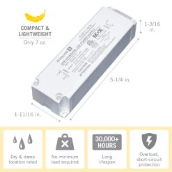Standard LED Driver 12V DC -Led accessories Shop 24W 12V Standard Power Supply 810240 dimensions