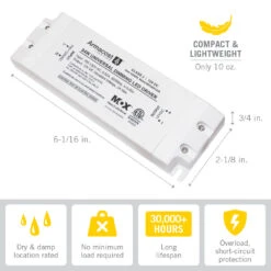 Universal Dimmable 12V DC LED Driver TRIAC -Led accessories Shop 24W 12V Universal Dimming Driver dimensions