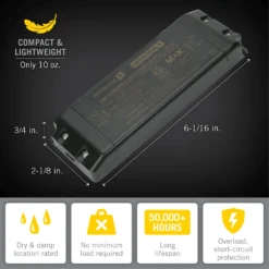Universal+ 12V DC Dimmable LED Driver ELV/MLV/TRIAC -Led accessories Shop 24W 12V Universal Plus Dimming Power Supply 830240 dimensions