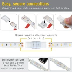 2 Pin IP67 Outdoor LED Strip Light Tape To Tape Splice Connectors -Led accessories Shop 2C IP67 Tape to Tape Splice Connector how to