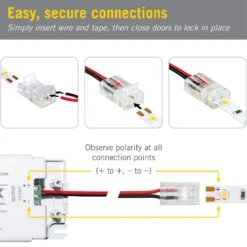 2 Pin LED Strip Light Wire To Tape Connectors 7 2 Pin LED Strip Light Wire To Tape Connectors -Led accessories Shop 2C SureLock Pro Wire to Tape Connector how to