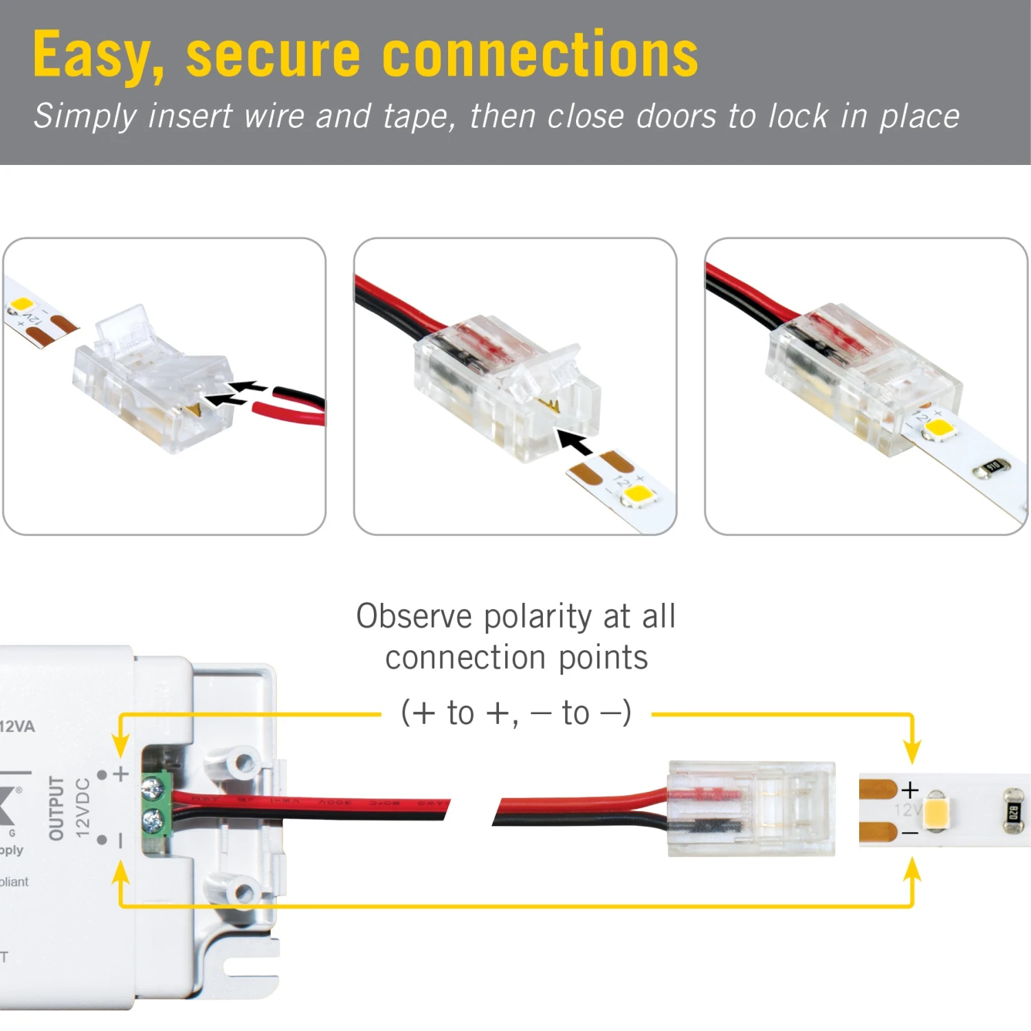 2 Pin LED Strip Light Wire To Tape Connectors 4 2 Pin LED Strip Light Wire To Tape Connectors - Image 4