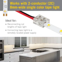 2 Pin LED Strip Light Screw Tape To Wire Connector -Led accessories Shop 2C Wire to Tape Screw Connector uses