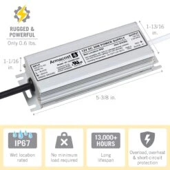 Standard Indoor/Outdoor LED Driver 12V DC -Led accessories Shop 30W 12V Indoor Outdoor Power Supply 810302 dimensions