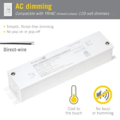 Dimmable 24V DC TRIAC LED Driver With Enclosure -Led accessories Shop 30W 24V Dimmable Power Supply with enclosure 860301 dimming