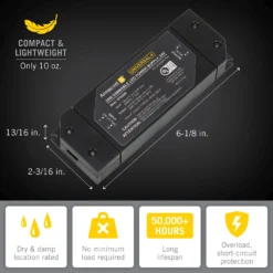 Universal+ 24V DC Dimmable LED Driver ELV/MLV/TRIAC -Led accessories Shop 30W 24V Universal Plus Dimming Power Supply Boke 870240 dimensions