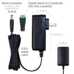 Wall Mount Power Supply Plug With Barrel & Terminal Connector 12V DC -Led accessories Shop 36W 12V Wall Mount Power Supply 813360 dimensions