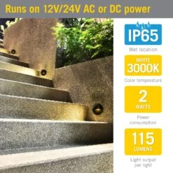 4" Surface Mount LED Step Rail Deck Light -Led accessories Shop 4 in Deck Light Black 3000K 431000 Specs