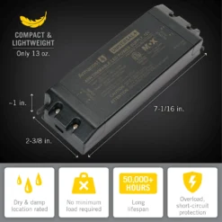 Universal+ 12V DC Dimmable LED Driver ELV/MLV/TRIAC -Led accessories Shop 45W 12V Universal Plus Dimming Power Supply 830450 dimensions