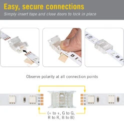 WireGrip 4 Pin RGB LED Strip Light Tape To Tape Splice Connectors -Led accessories Shop 4C SureLock Pro Tape to Tape Splice Connector how to