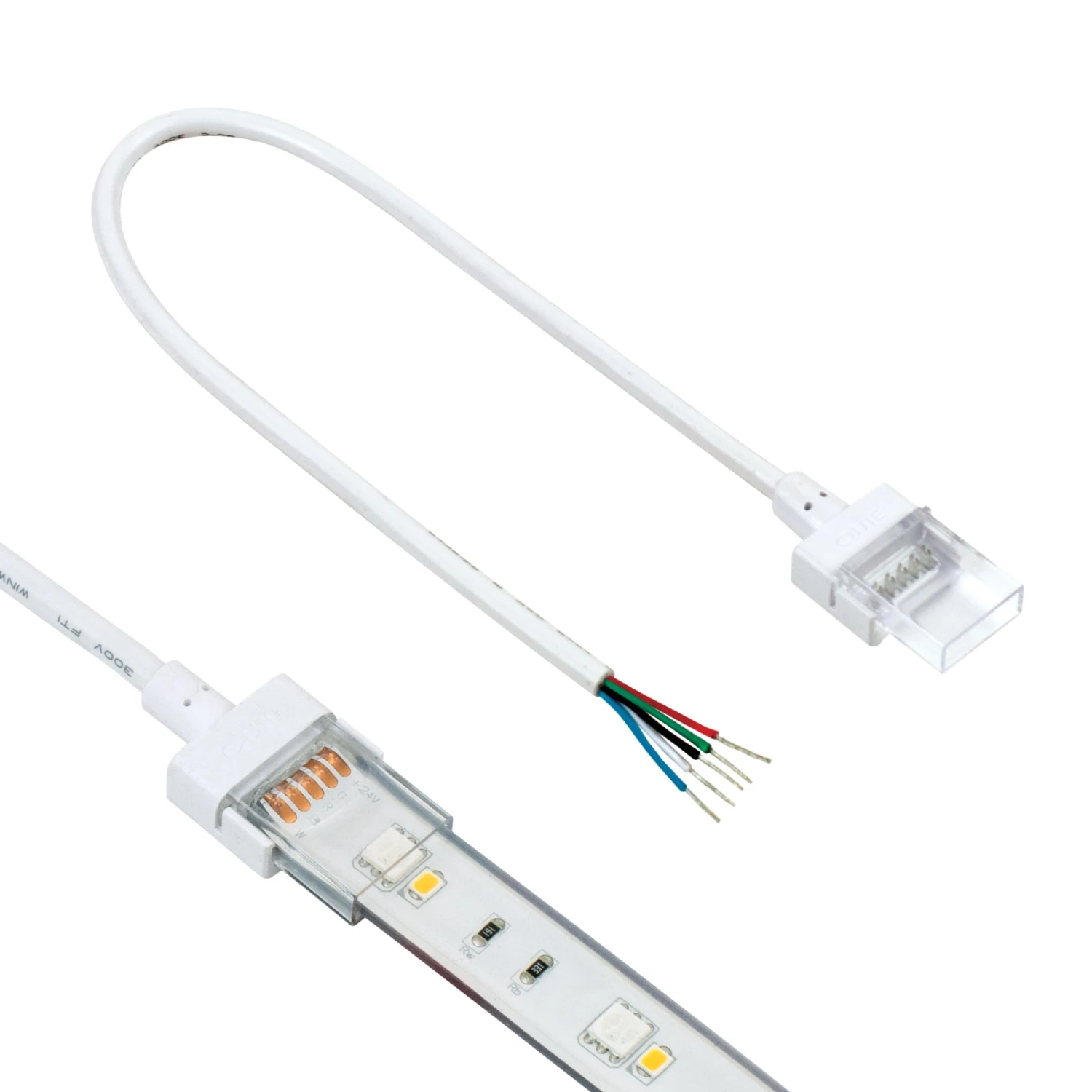 5 Pin IP67 Outdoor LED Strip Light RGB+W 12 In Wire Lead Connector 1 5 Pin IP67 Outdoor LED Strip Light RGB+W 12 In Wire Lead Connector