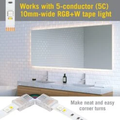 SureLock Pro 5 Pin Tape To Tape LED Strip Light Corner Connectors -Led accessories Shop 5C SureLock Corner Connector 4pk 760050 compatibility