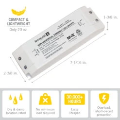 Universal Dimmable 12V DC LED Driver TRIAC -Led accessories Shop 60W 12V Universal Dimming Driver dimensions