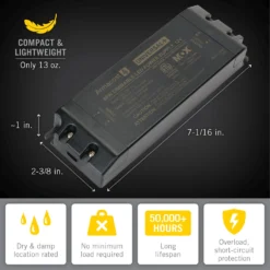 Universal+ 12V DC Dimmable LED Driver ELV/MLV/TRIAC -Led accessories Shop 60W 12V Universal Plus Dimming Power Supply 830600 dimensions
