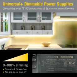 Universal+ 12V DC Dimmable LED Driver ELV/MLV/TRIAC -Led accessories Shop 60W 12V Universal Plus Dimming Power Supply 830600 dimming