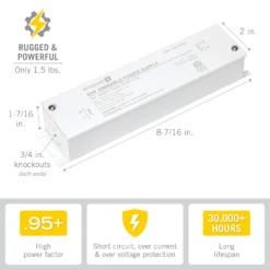 Dimmable 24V DC TRIAC LED Driver With Enclosure -Led accessories Shop 60W 24V Dimmable Power Supply with enclosure 860609 dimensions
