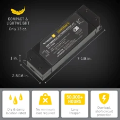 Universal+ 24V DC Dimmable LED Driver ELV/MLV/TRIAC -Led accessories Shop 60W 24V Universal Plus Dimming Power Supply Boke 870600 dimensions