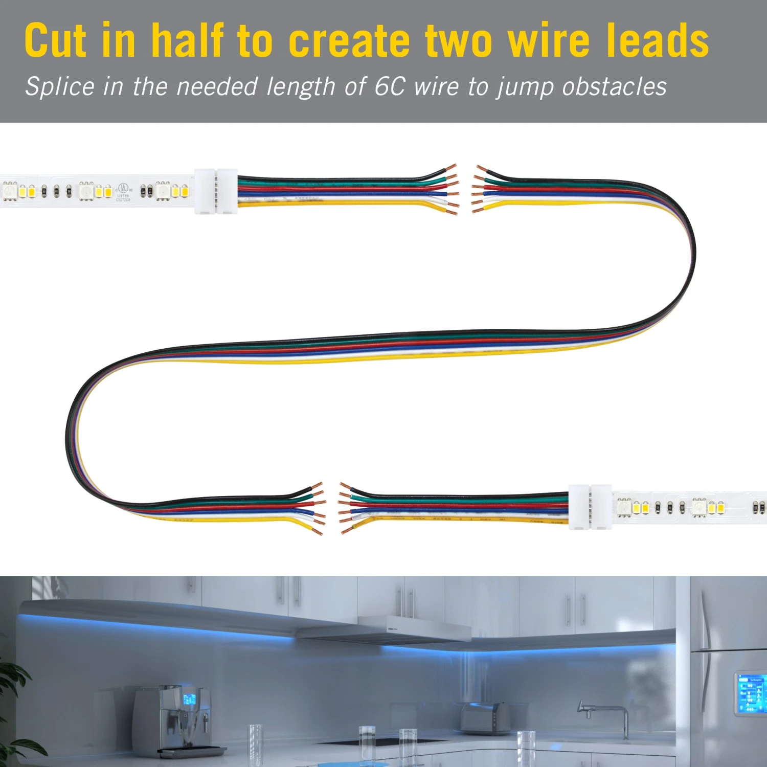 6 Pin RGB+WW LED Strip Light 6 In Tape To Tape Connector 2 6 Pin RGB+WW LED Strip Light 6 In Tape To Tape Connector - Image 2
