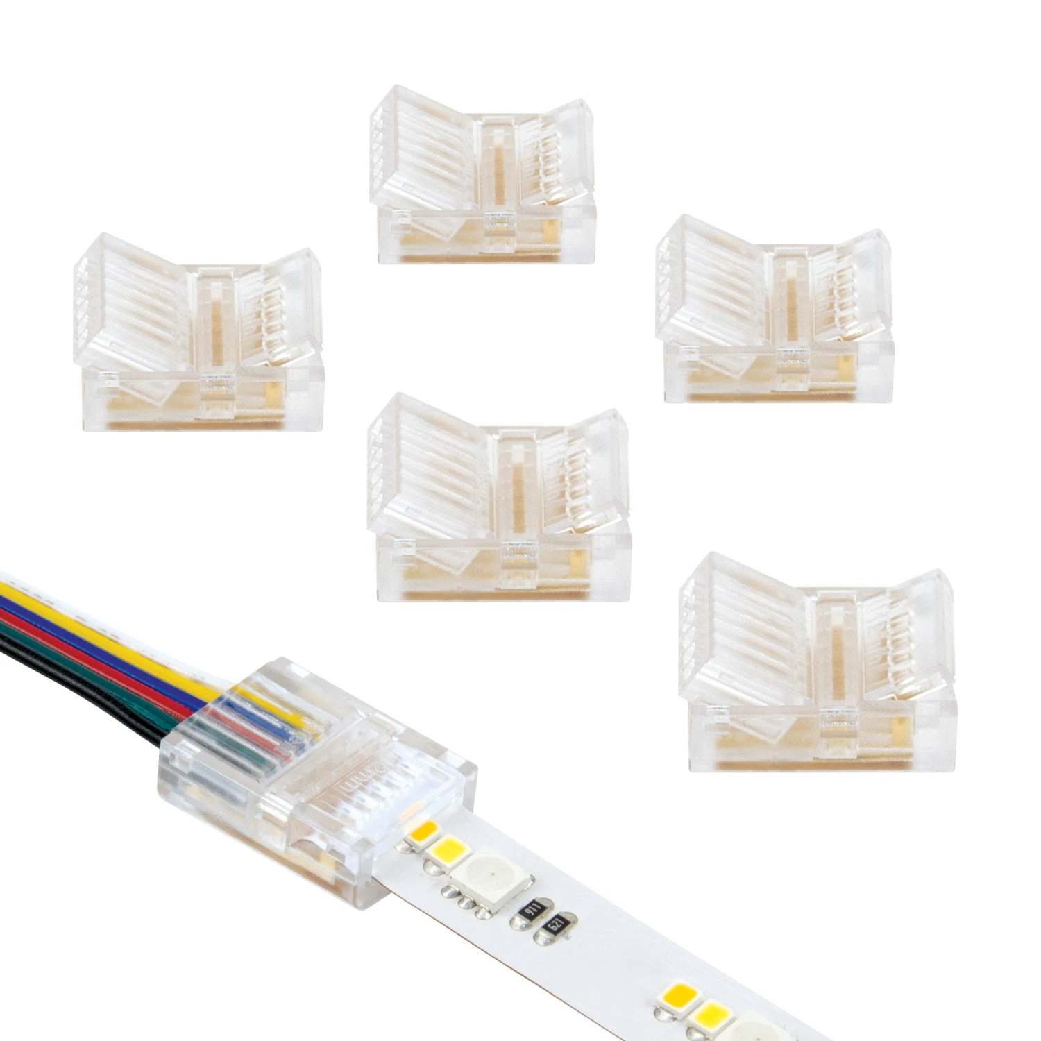 SureLock Pro 6 Pin RGB+WW LED Strip Light Tape To Wire Connector 1 SureLock Pro 6 Pin RGB+WW LED Strip Light Tape To Wire Connector