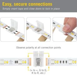 6 Pin RGB+WW LED Strip Light Tape To Tape Splice Connector -Led accessories Shop 6C Tape to Tape Splice Snap Connector how to