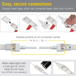 2 Pin IP67 Outdoor LED Strip Light Tape To Tape Connectors -Led accessories Shop 6in IP67 Tape to Tape Connector 2C 2pk 560740 how to