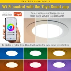 Smart Recessed RGB+WW LED Downlights -Led accessories Shop Canless Smart Recessed LED Downlight 4pk 246012 app AL