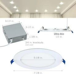Smart Recessed RGB+WW LED Downlights -Led accessories Shop Canless Smart Recessed LED Downlight 4pk 246012 dimensions