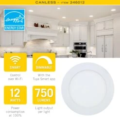 Smart Recessed RGB+WW LED Downlights -Led accessories Shop Canless Smart Recessed LED Downlight 4pk 246012 specs AL