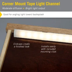 LED Tape Light Mounting Channel 30 LED Tape Light Mounting Channel -Led accessories Shop Corner Mount Silver details