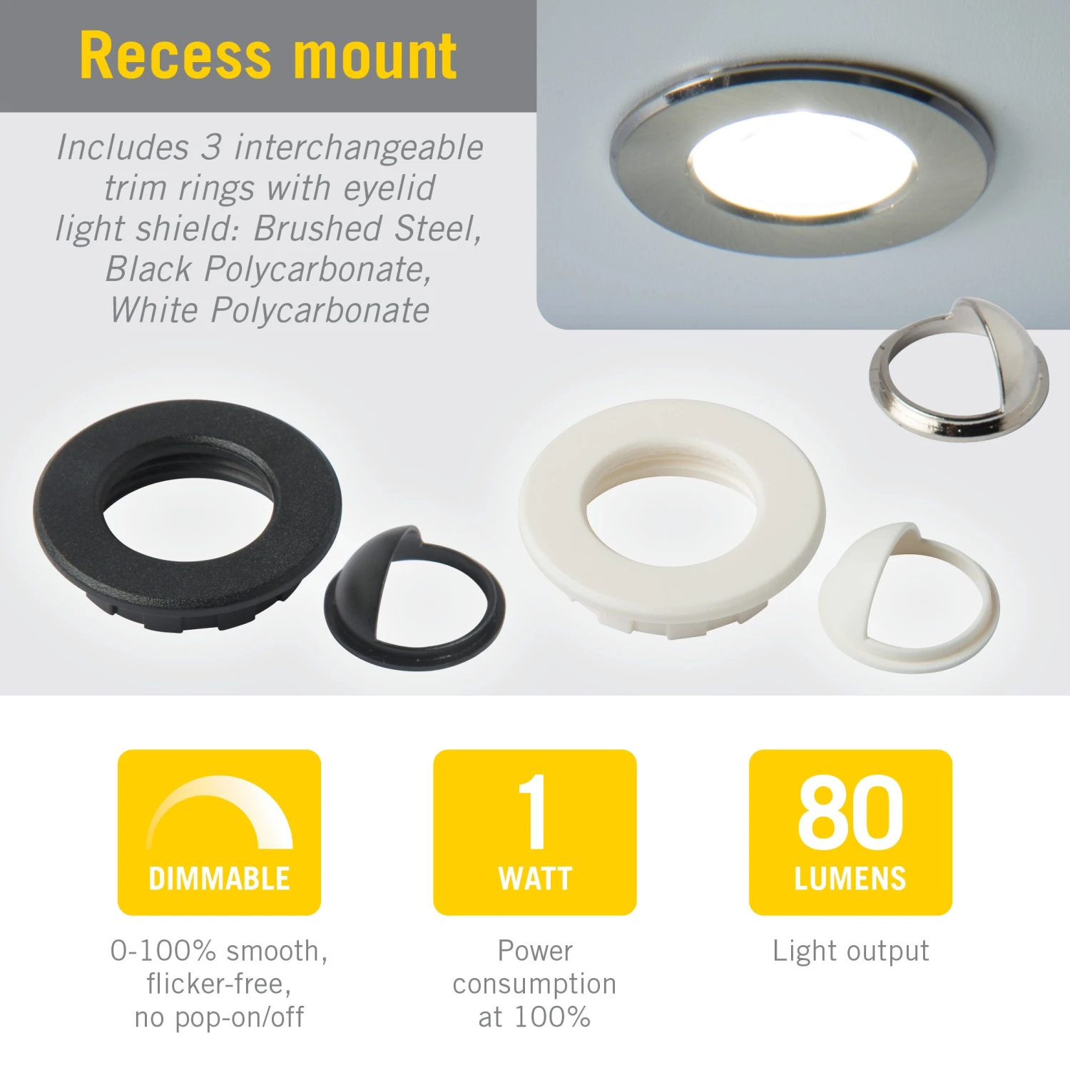 White Mini Indoor Outdoor Recessed LED Light 2 White Mini Indoor Outdoor Recessed LED Light - Image 2