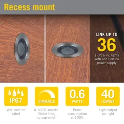 Portico White LED Outdoor Recessed Light -Led accessories Shop Portico 1 3 16 in 30mm Outdoor Recessed Light specs