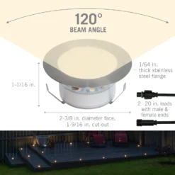 Portico White LED Outdoor Recessed Light -Led accessories Shop Portico 2 3 8 in 60mm Outdoor Recessed Light dimensions 0b84c707 7c45 4f30 bb1a 384b2c97002a