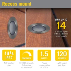 Portico White LED Outdoor Recessed Light -Led accessories Shop Portico 2 3 8 in 60mm Outdoor Recessed Light specs