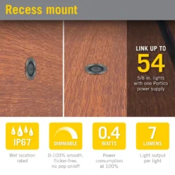 Portico White LED Outdoor Recessed Light -Led accessories Shop Portico 5 8 in 15mm Outdoor Recessed Light specs