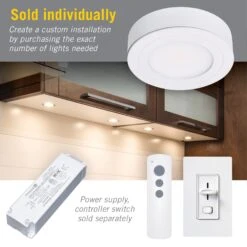 PureVue White Under Cabinet LED Puck Light -Led accessories Shop PureVue Dimmable LED Puck Lights