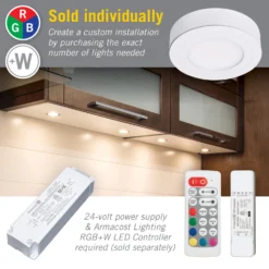 PureVue RGB+W Under Cabinet LED Puck Light -Led accessories Shop PureVue RGB W Puck Light sold individually