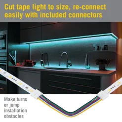 RibbonFlex Home 24V RGB+WW Multicolor Strip Light Kit -Led accessories Shop RFH RGB WW Tape Light Kit 426510 connectors