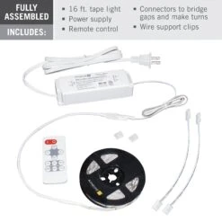 RibbonFlex Home 24V Tunable White CCT LED Strip Light Kit -Led accessories Shop RFH Tunable White Tape Light Kit 421501 contents