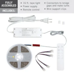 RibbonFlex LUX 24V RGB+W COB LED Strip Light Kit 14 RibbonFlex LUX 24V RGB+W COB LED Strip Light Kit -Led accessories Shop RFL Continuous RGB W Tape Light Kit 623500 contents