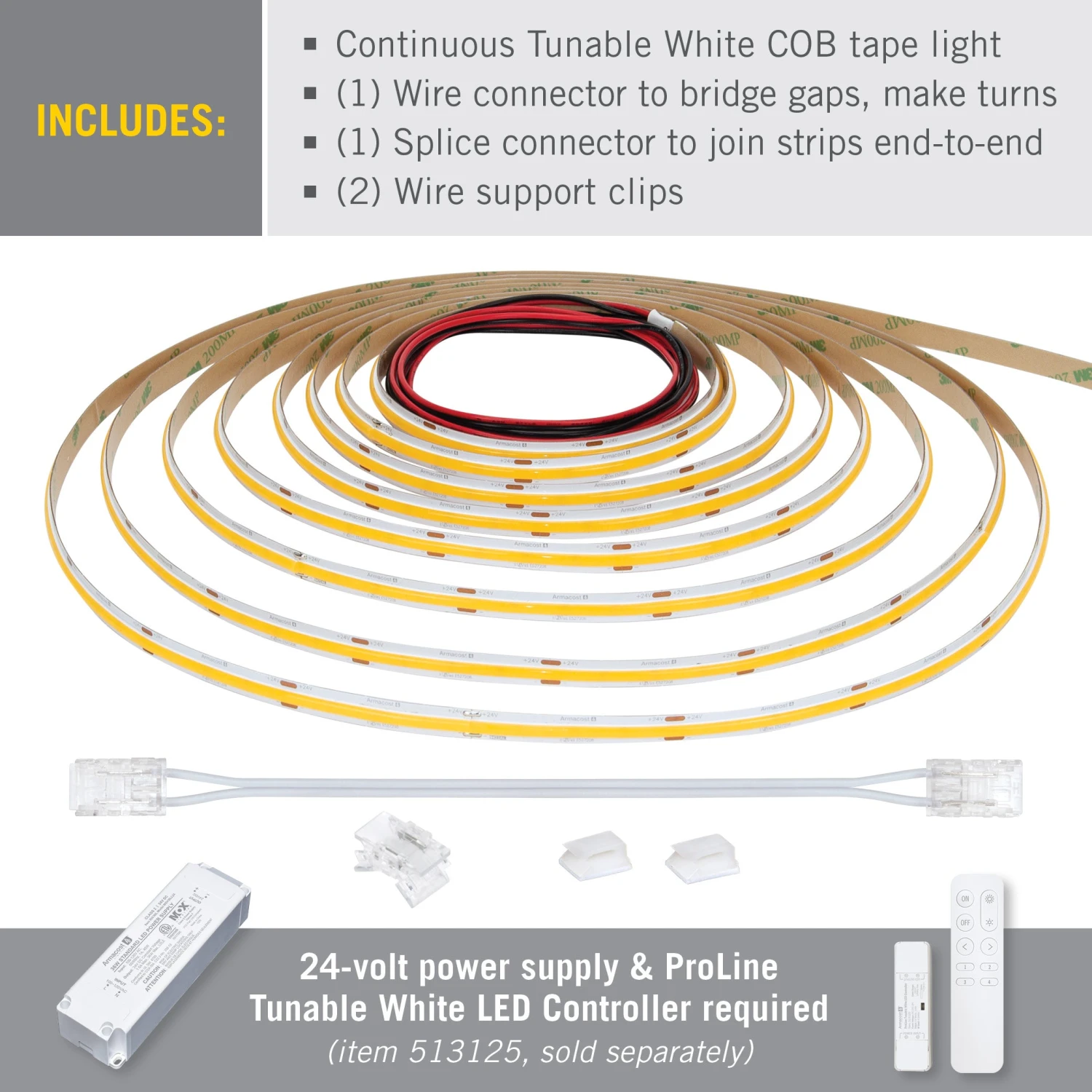 RibbonFlex Pro 24V Tunable White COB LED Strip Light Tape 7 RibbonFlex Pro 24V Tunable White COB LED Strip Light Tape - Image 7