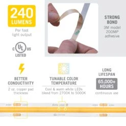 RibbonFlex Pro 24V Tunable White COB LED Strip Light Tape 17 RibbonFlex Pro 24V Tunable White COB LED Strip Light Tape -Led accessories Shop RFP 24V Continuous Tunable White specs