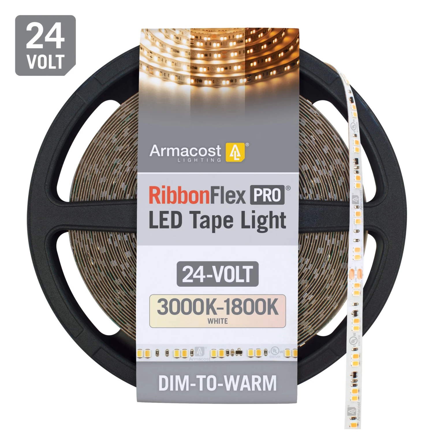 RibbonFlex Pro 24V White Dim-to-Warm LED Strip Light Tape 2 RibbonFlex Pro 24V White Dim-to-Warm LED Strip Light Tape - Image 2
