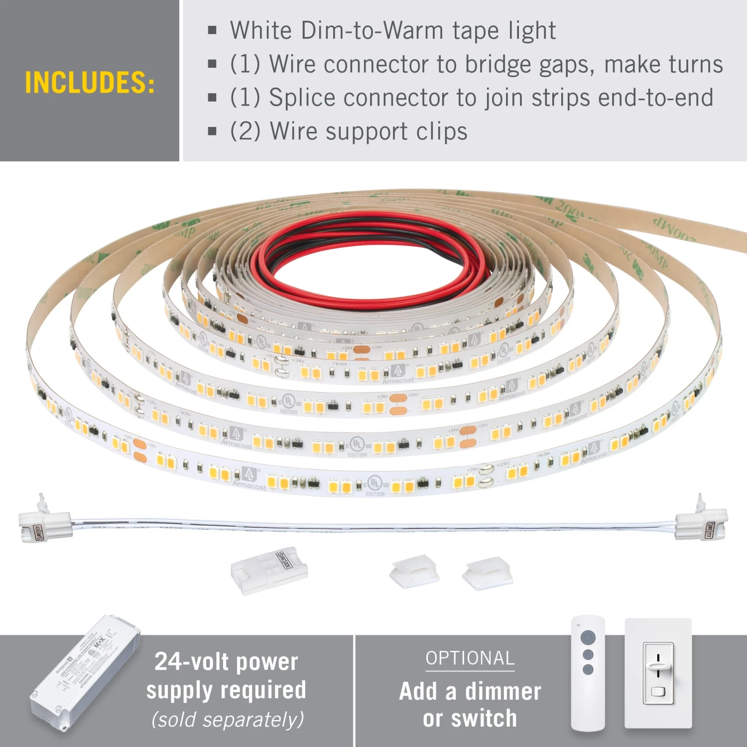 RibbonFlex Pro 24V White Dim-to-Warm LED Strip Light Tape 6 RibbonFlex Pro 24V White Dim-to-Warm LED Strip Light Tape - Image 6