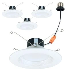 Smart Recessed RGB+WW LED Downlights -Led accessories Shop Retrofit Smart Recessed LED Downlight 4pk 246013