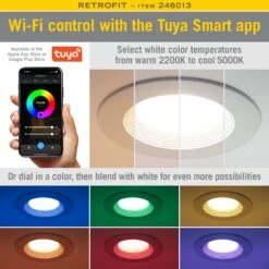 Smart Recessed RGB+WW LED Downlights -Led accessories Shop Retrofit Smart Recessed LED Downlight 4pk 246013 app AL